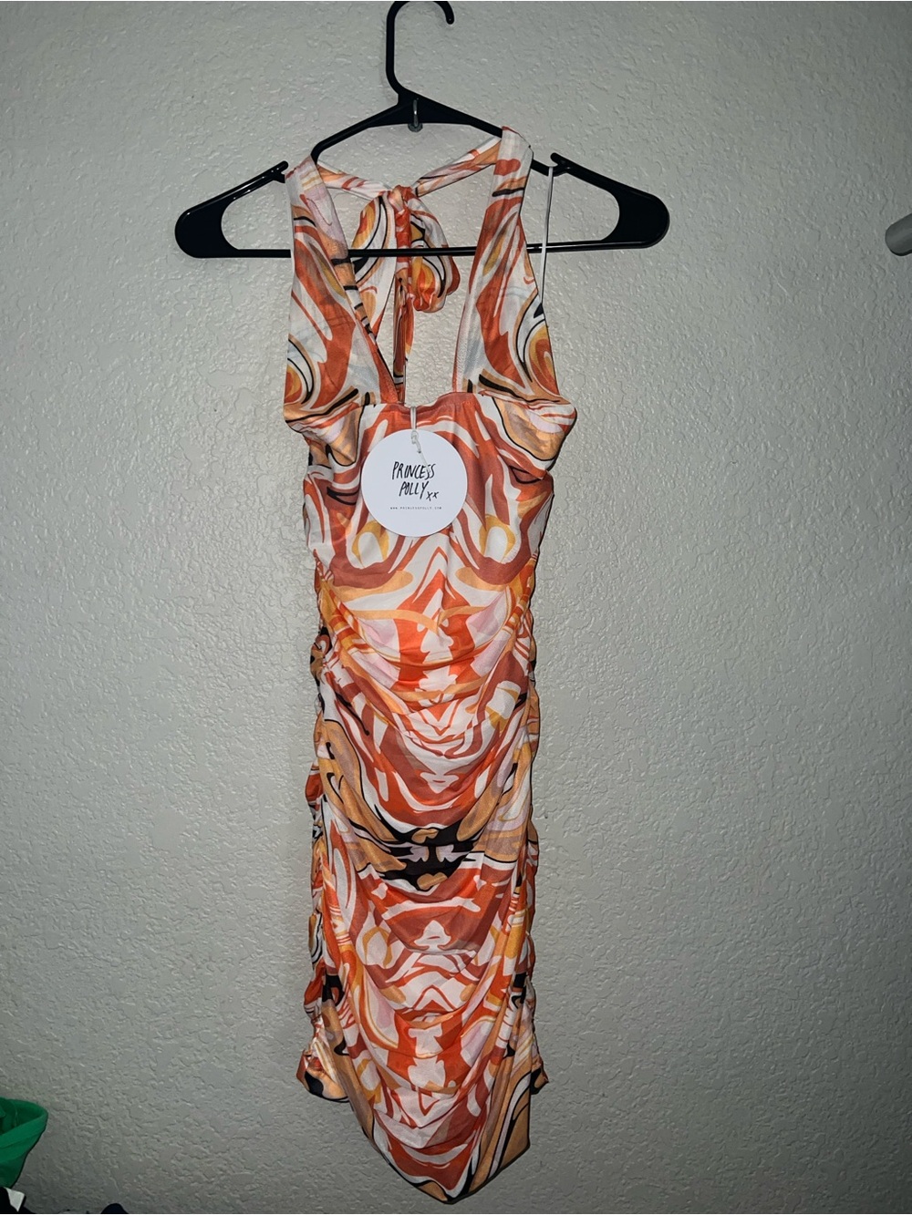Princess Polly Orange Viviana Mini Dress size 2